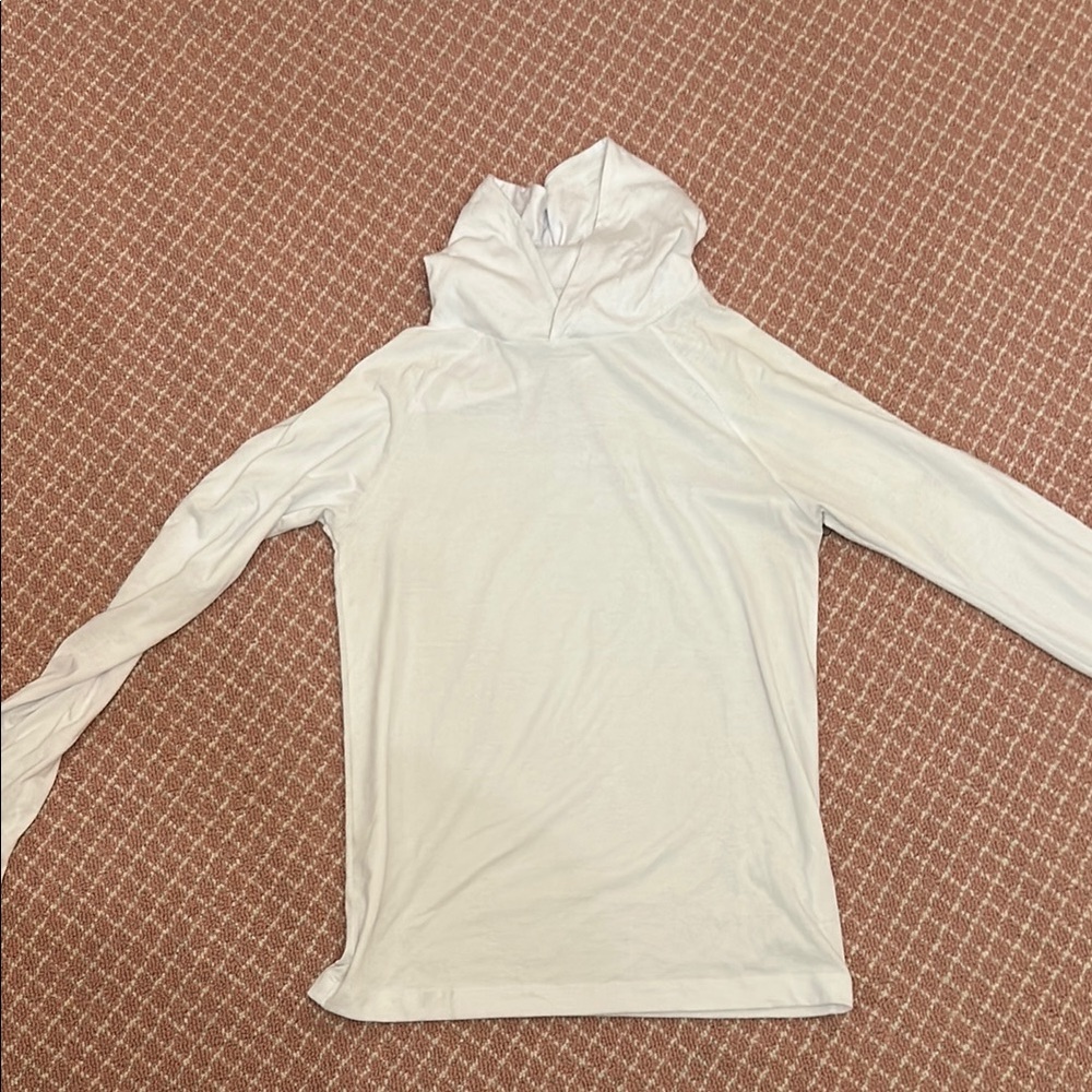ALO Yoga Men's White Long Sleeve Hoodie